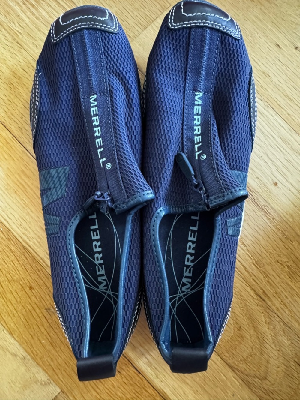 Merrell Navy Blue Mesh Zip-Top Water Shoes